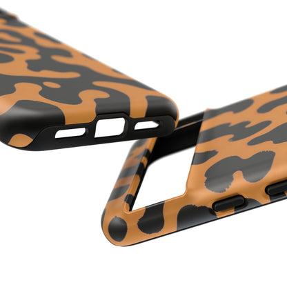 Leopard Print Phone Case — Orange & Black Tough Pattern Protective Cover