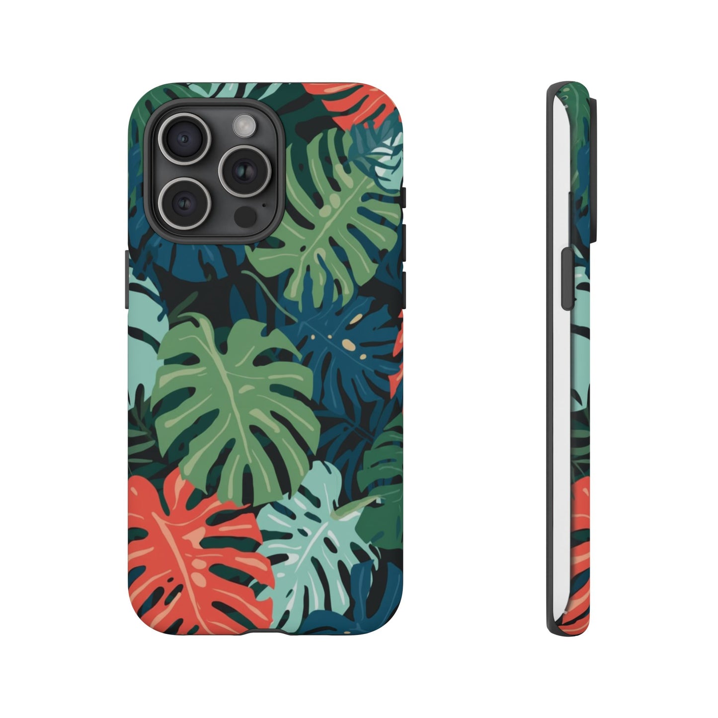 Tropical Monstera Phone Case — Colorful Leaf Protective Tough Case