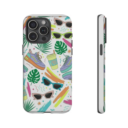 Tough Cases — Colorful Retro Sneakers & Sunglasses Phone Case