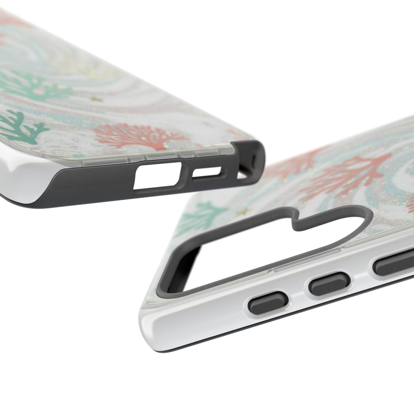 Seafoam Coral Tough Phone Case - Pastel Ocean Wave Design