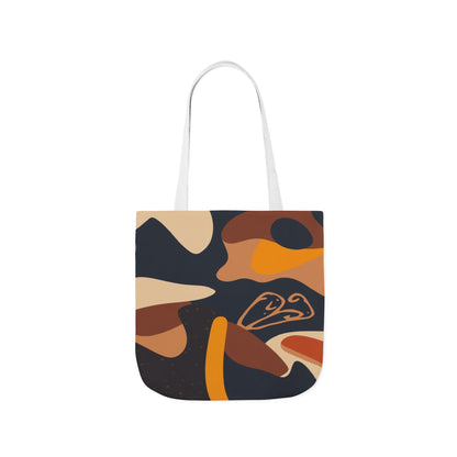 Abstract Earth-Tone Canvas Tote — Retro Organic Pattern