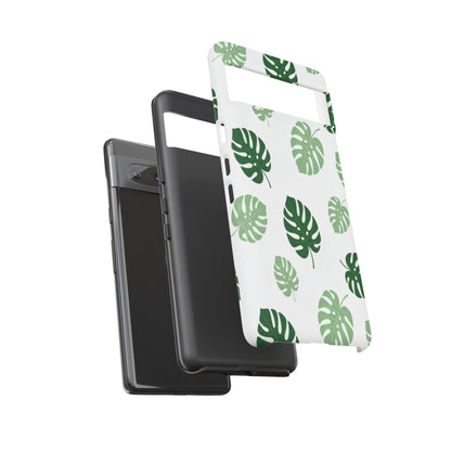 Monstera Leaf Phone Case — Tropical Green Pattern Tough Case
