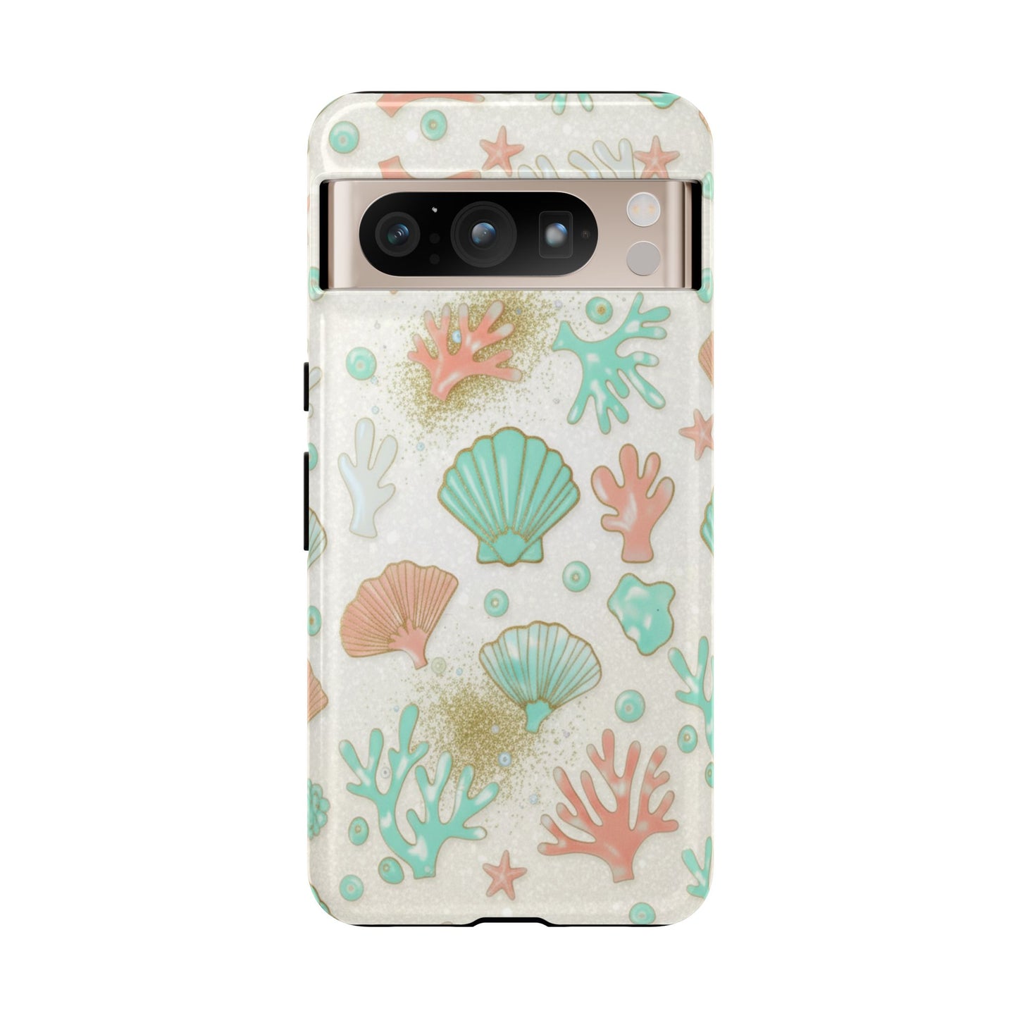 Seashell Coral Phone Case — Pastel Beach Shells Protective Tough Case