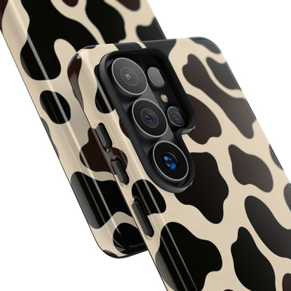 Cow Print Phone Case — Black & Cream Protective  Case