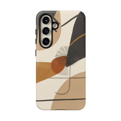 Abstract Earth Tone Phone Case — Mid-Century Minimalist Tough Case