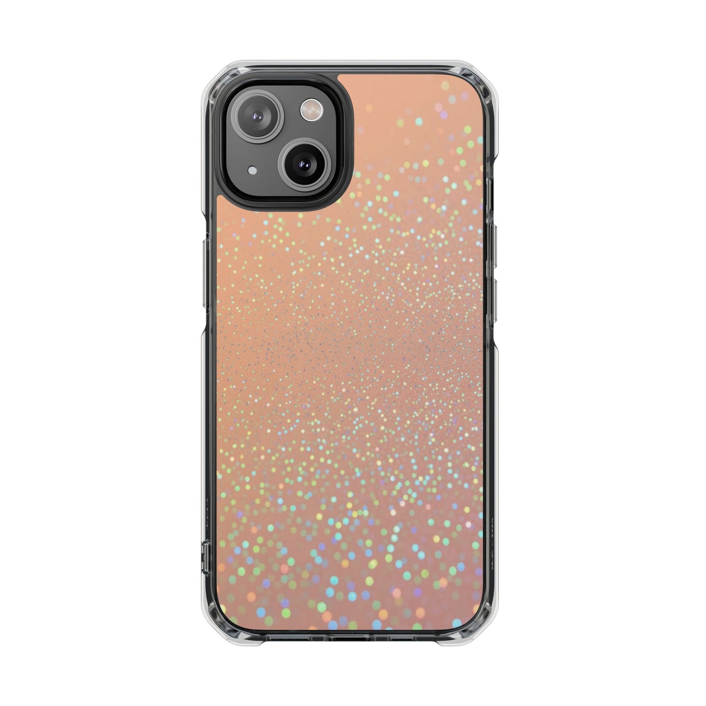 Holographic Rose Gold Glitter Clear Magnetic Phone Case