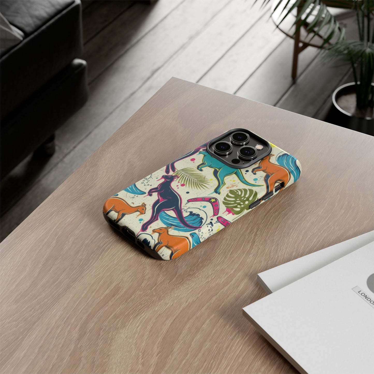 Tough Cases — Colorful Surfing Kangaroo Phone Case