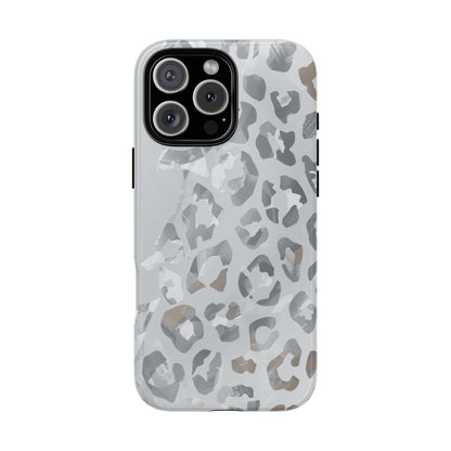 Silver Leopard Tough Phone Case