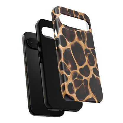Phone Case — Brown Leather Dot Texture Rugged Protective Cover