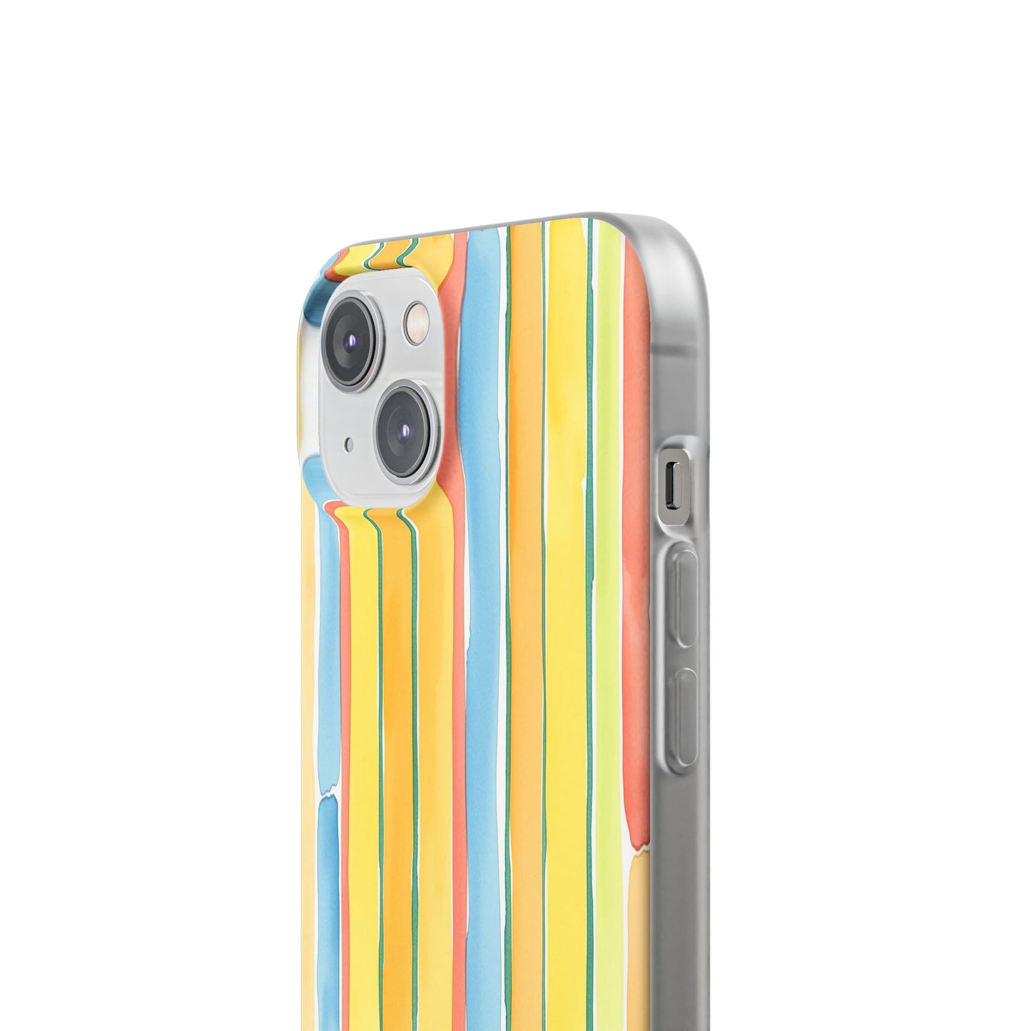 Watercolor Stripe Phone Case — Bright Pastel Vertical Stripes Protective Flexi Case