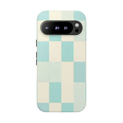 Pastel Checkerboard Tough Case – Mint & Cream Protective Phone Cover