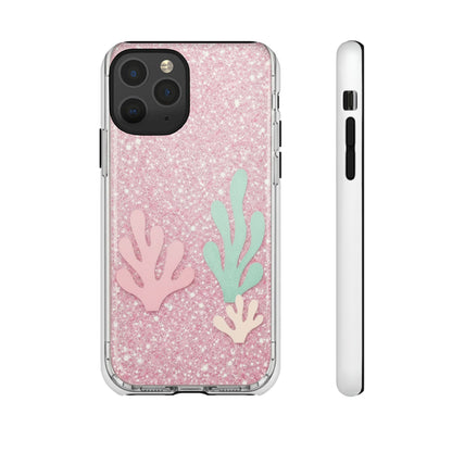 Pink Glitter Seaweed Tough Case - Sparkle Protective Phone Cover