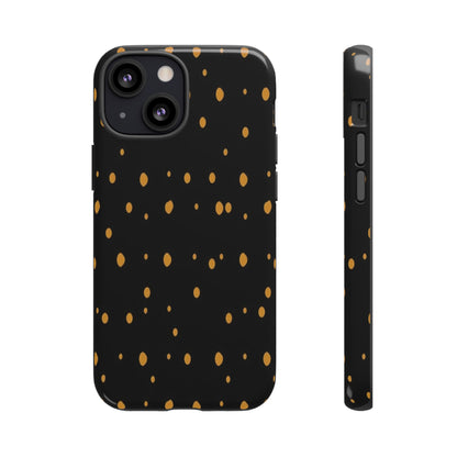 Black & Gold Dot Tough Phone Case — Protective Sparkle Pattern