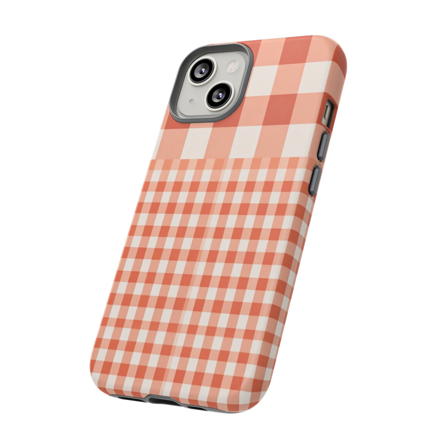 Buffalo Check Tough Phone Case — Orange Gingham Protective Cover