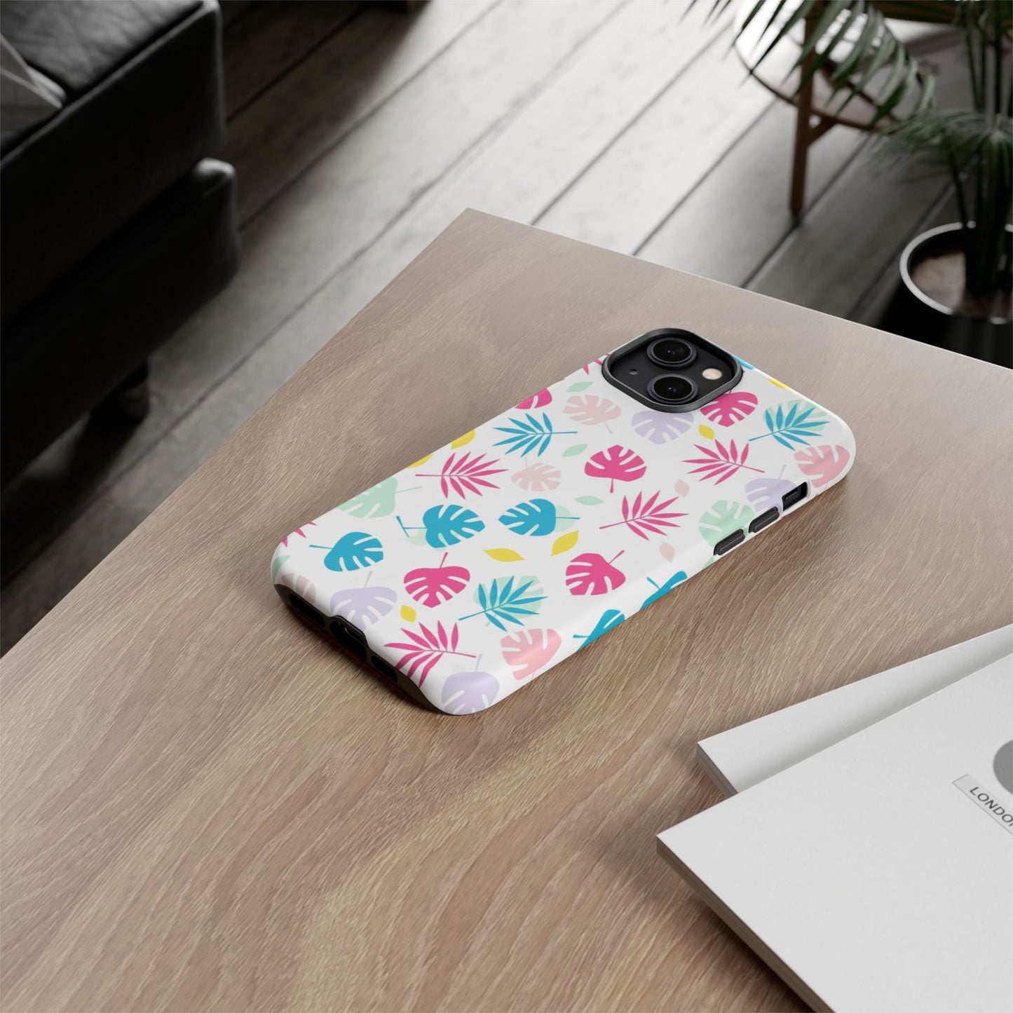 Tropical Leaf Phone Case — Colorful Pastel Monstera & Palm iPhone Case