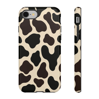 Cow Print Phone Case — Black & Cream Protective  Case