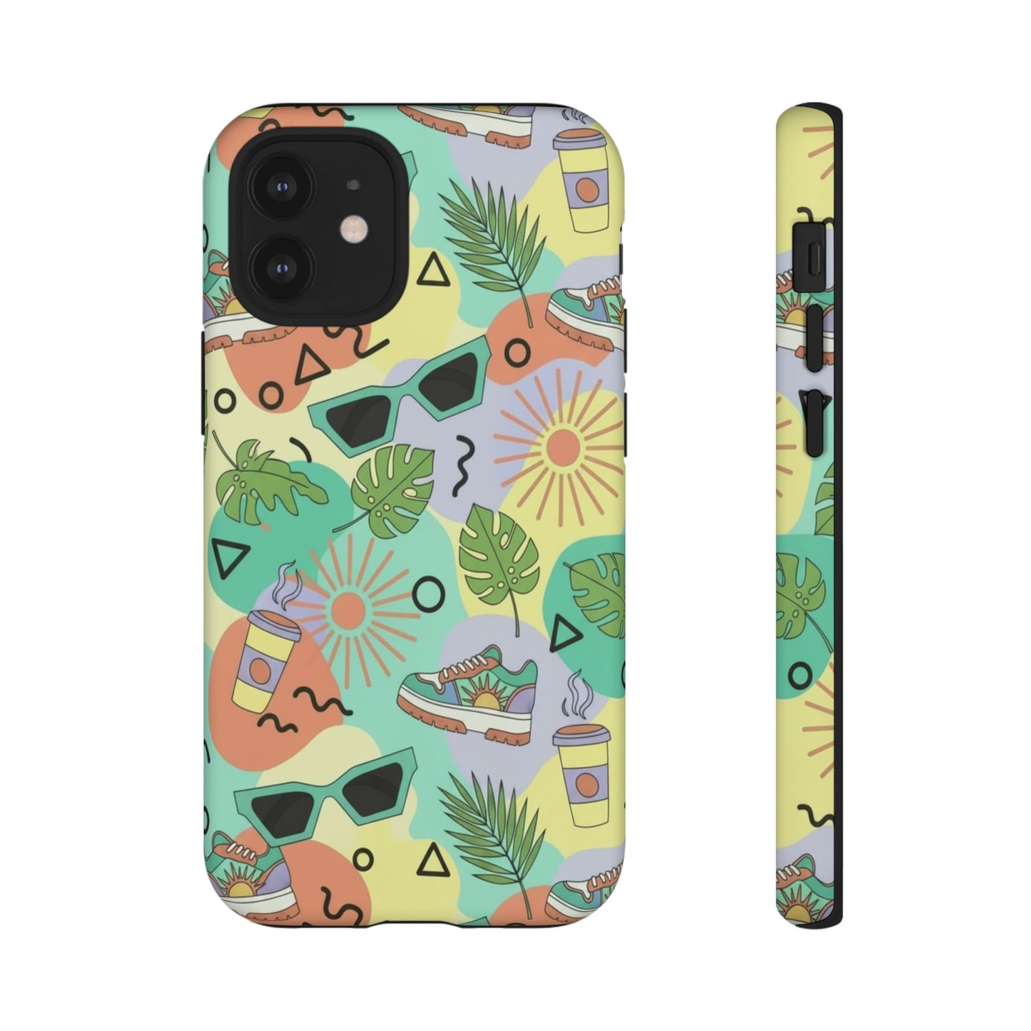 Tropical Summer Phone Case — Retro Sunglasses, Sneakers & Palm Pattern