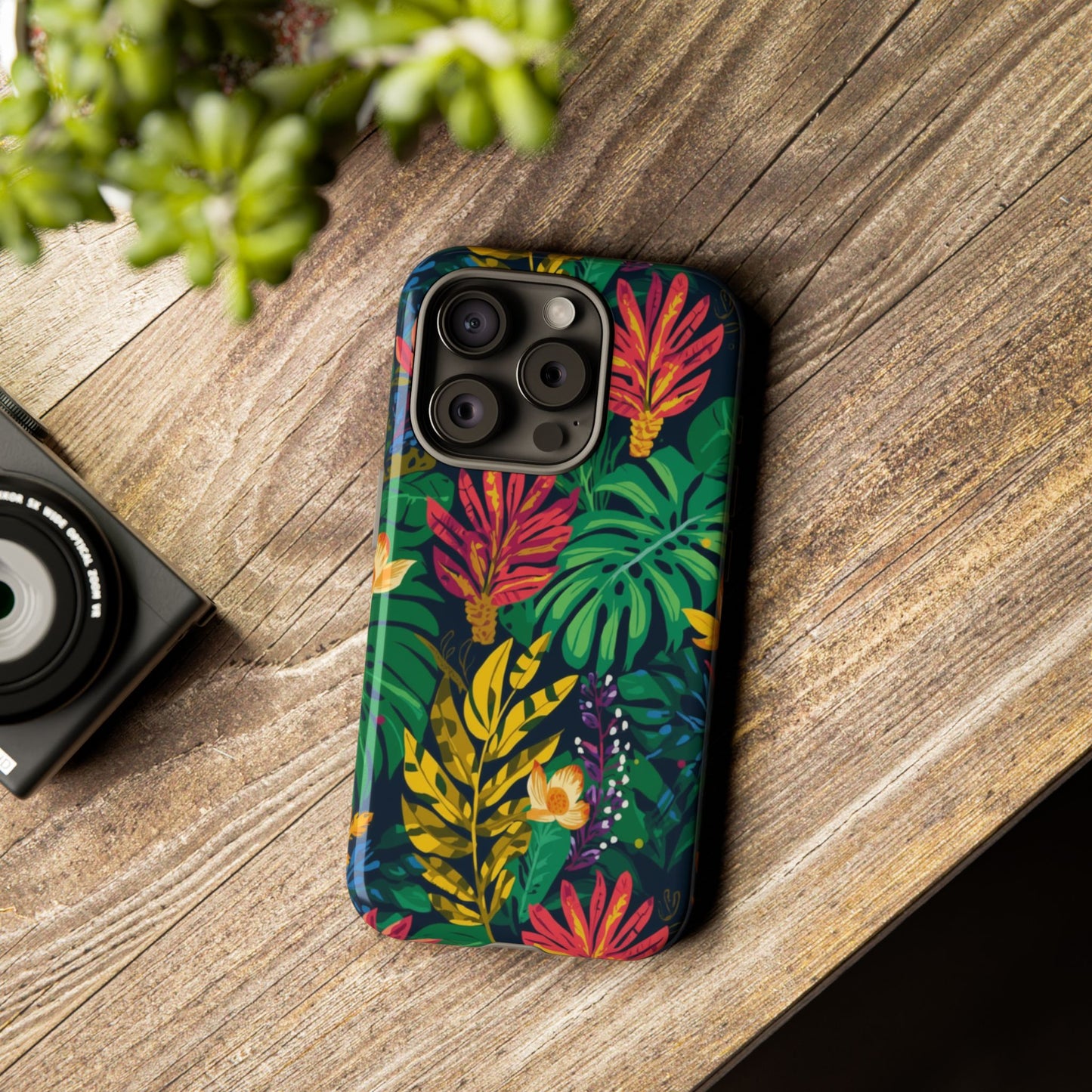 Tropical Floral Phone Case — Vibrant Jungle Leaf Protective Cover