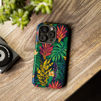 Tropical Floral Phone Case — Vibrant Jungle Leaf Protective Cover
