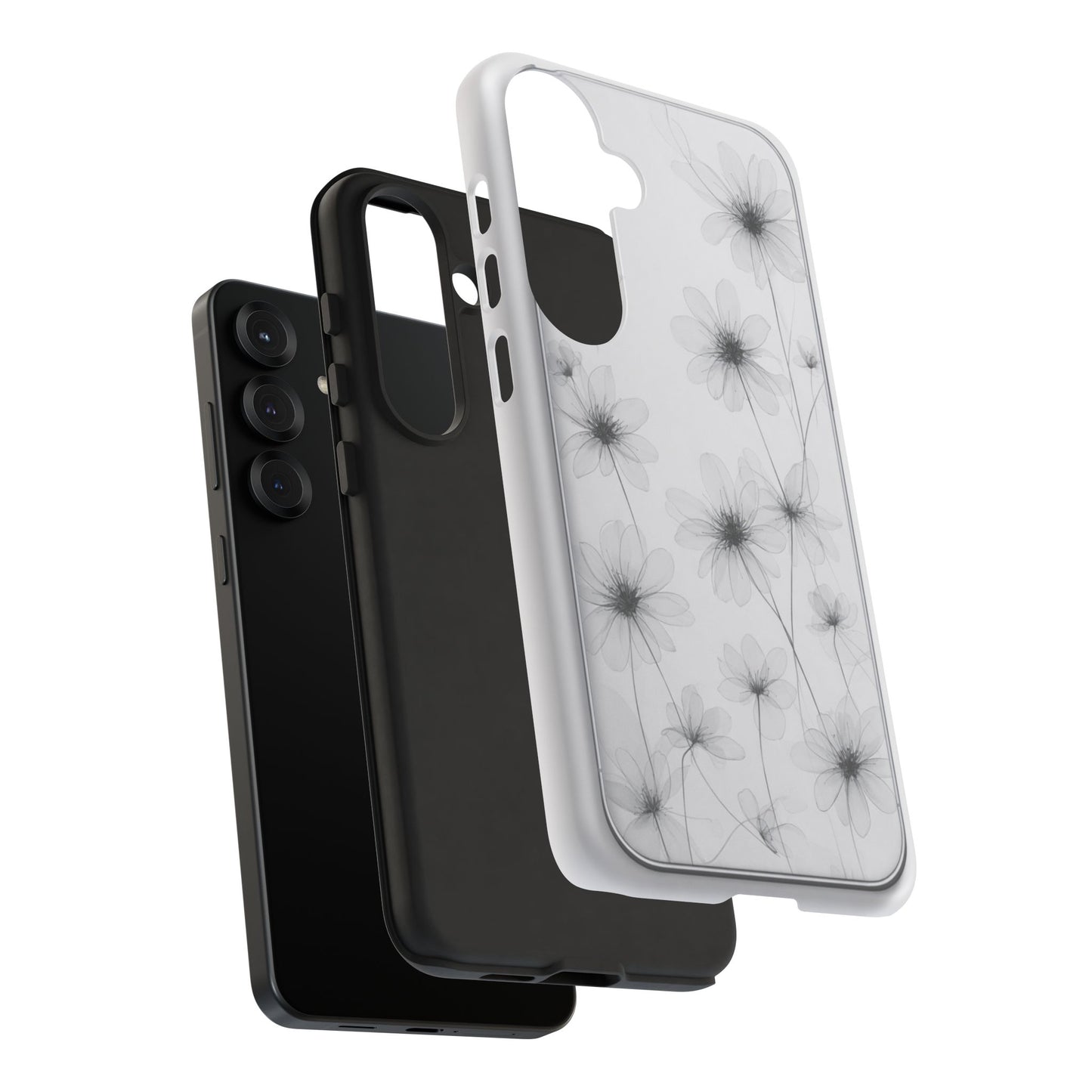 Tough Case — Black & White Floral Tough Phone Case
