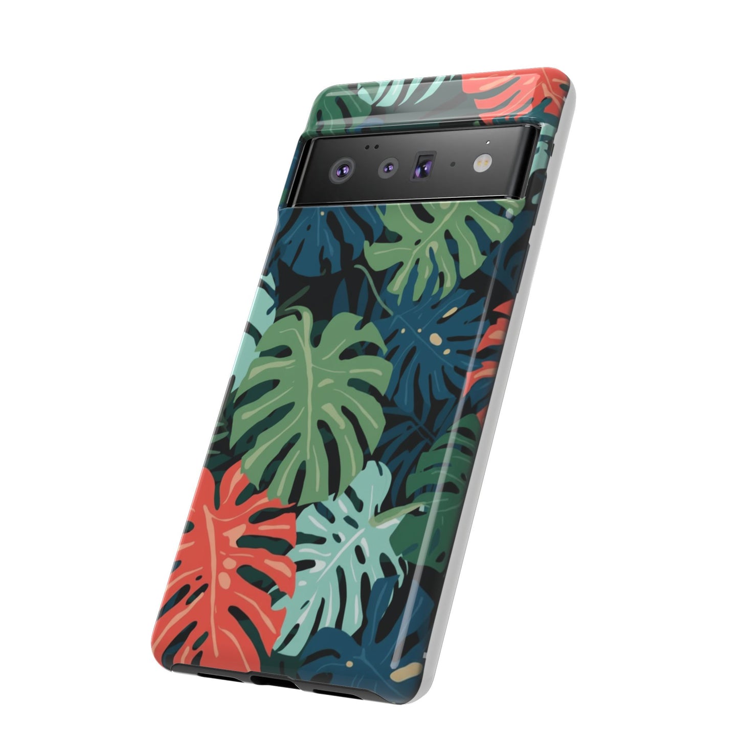 Tropical Monstera Phone Case — Colorful Leaf Protective Tough Case