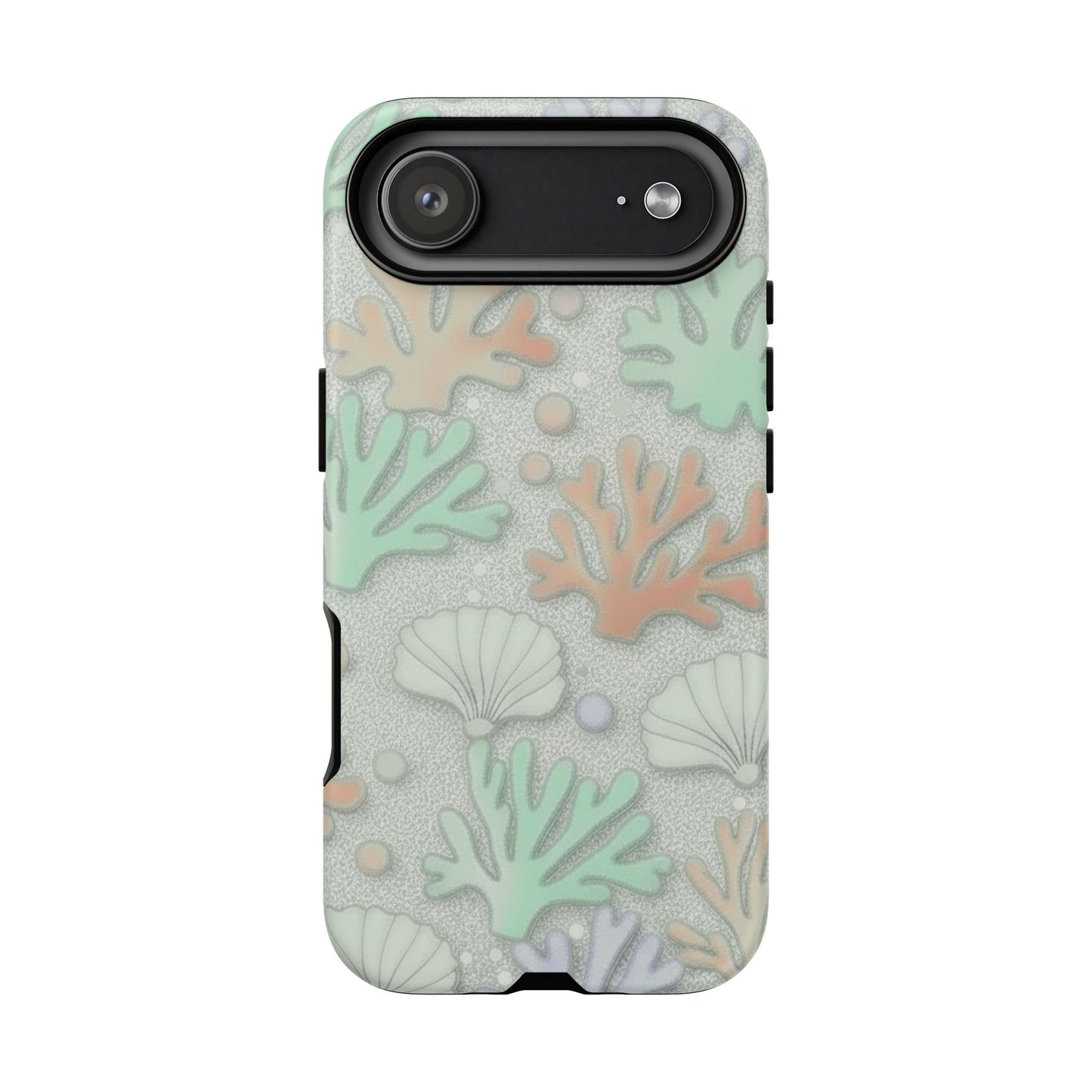 Pastel Coral Reef Tough Phone Case – Sea Shell & Coral Pattern Durable Protector
