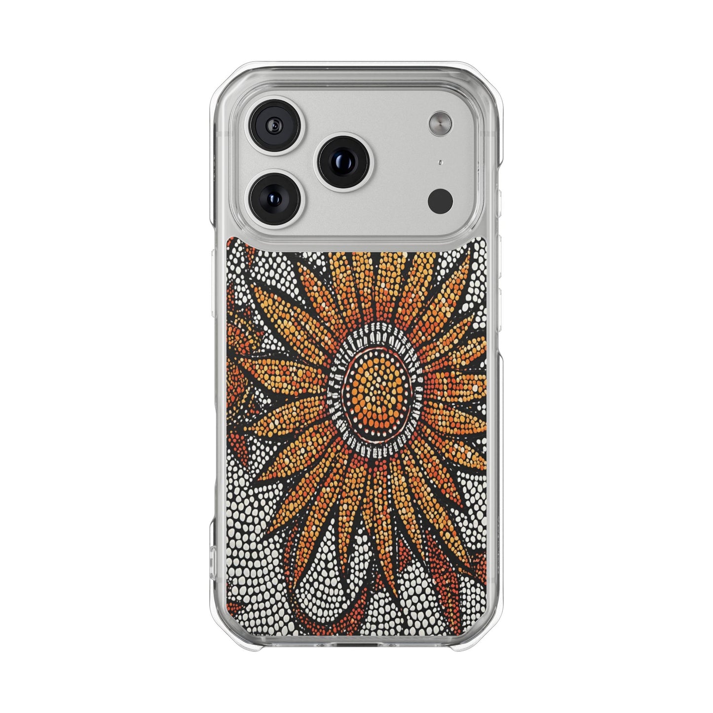 Clear Impact Phone Case — Mosaic Sunflower Magnetic Protective Case