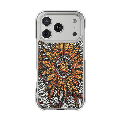 Clear Impact Phone Case — Mosaic Sunflower Magnetic Protective Case