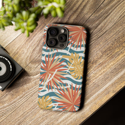 Tropical Palm Tough Phone Case – Retro Wave Floral Protective Cover