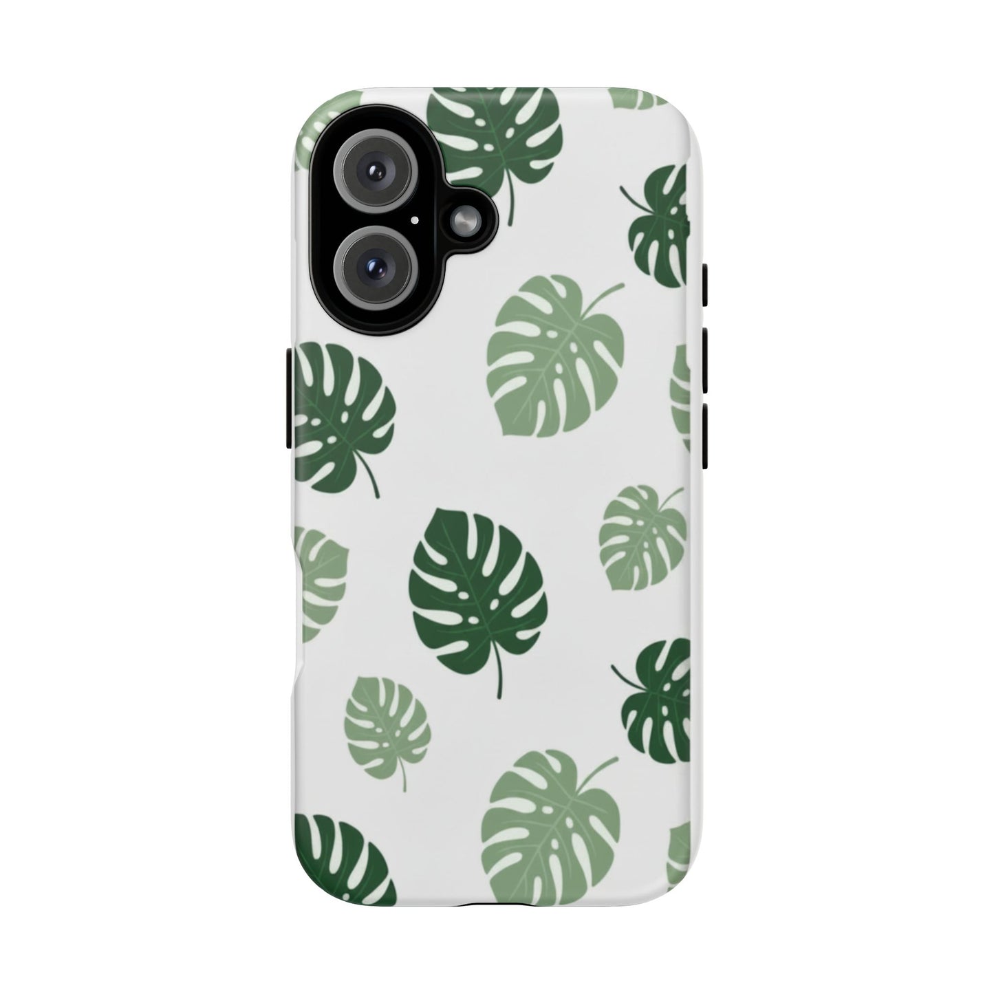 Monstera Leaf Tough Phone Case – Tropical Green Palm Pattern Protective Cover