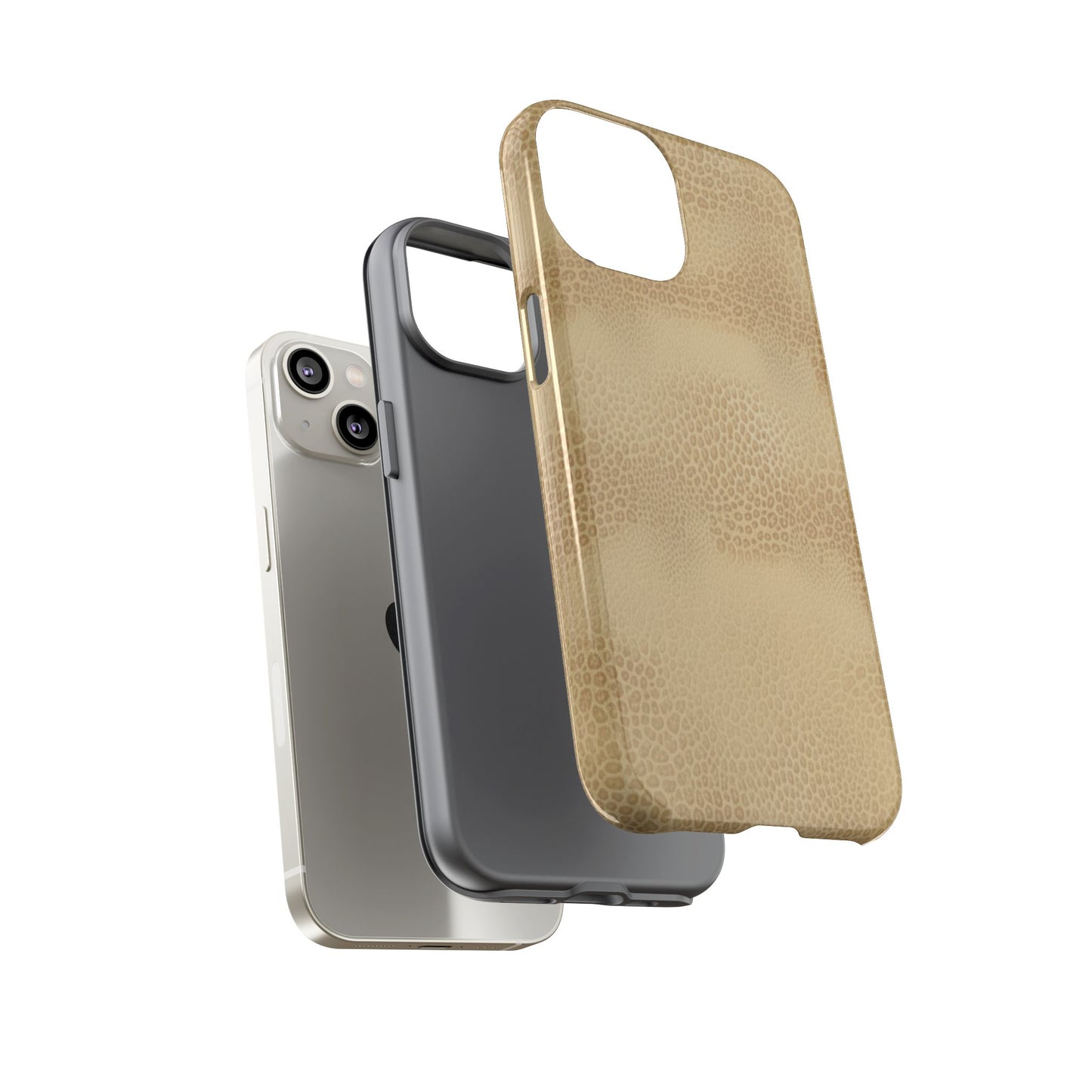Tan Distressed Leather Texture Phone Case — Rugged Protective iPhone Cover