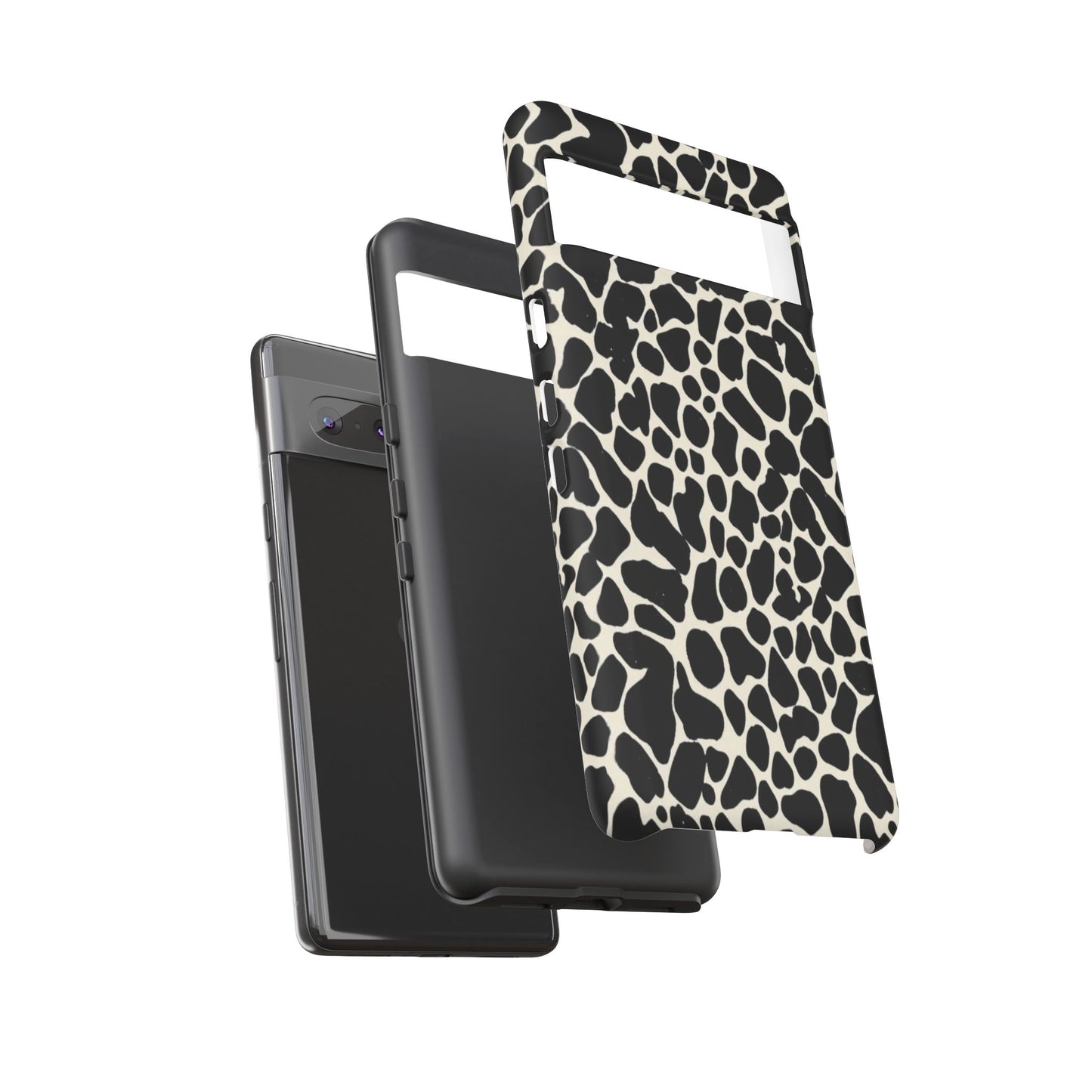 Black and White Cowhide Phone Case — Protective Tough Case