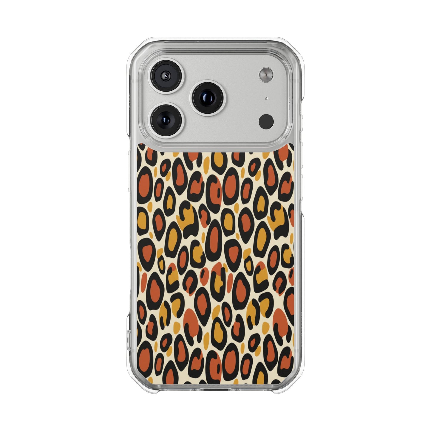 Leopard Print Magnetic Clear Impact Phone Case