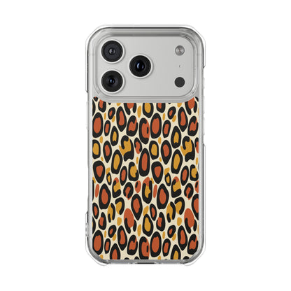 Leopard Print Magnetic Clear Impact Phone Case