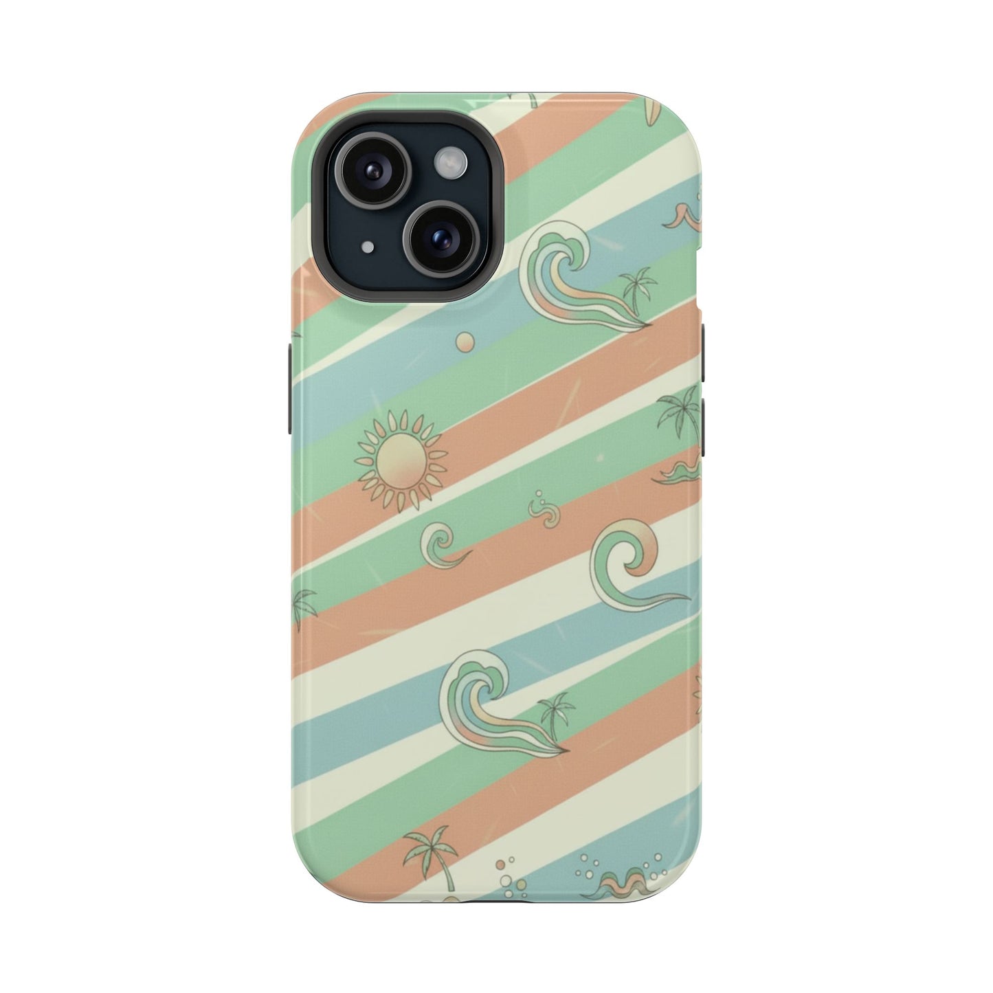 Magnetic Impact-Resistant Phone Case — Retro Surf Stripes