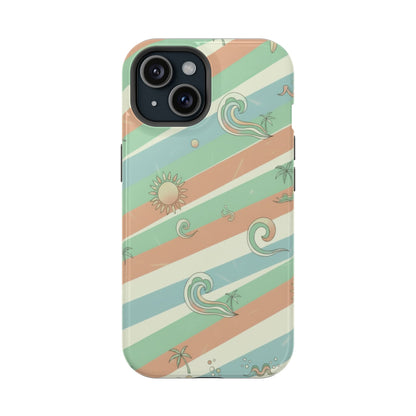 Magnetic Impact-Resistant Phone Case — Retro Surf Stripes
