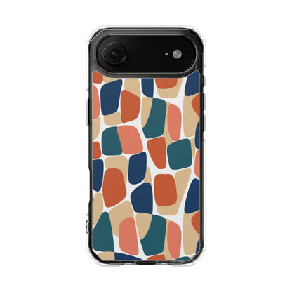 Clear Magnetic Phone Case — Abstract Color Block Protective Case