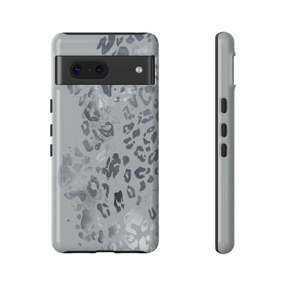Gray Leopard Print Tough Phone Case