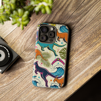 Tough Cases — Colorful Surfing Kangaroo Phone Case