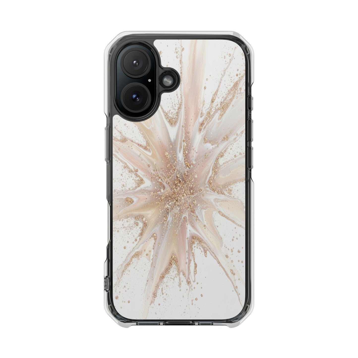 Clear Magnetic Impact Phone Case — Neutral Gold Starburst Design
