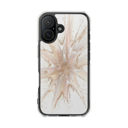 Clear Magnetic Impact Phone Case — Neutral Gold Starburst Design