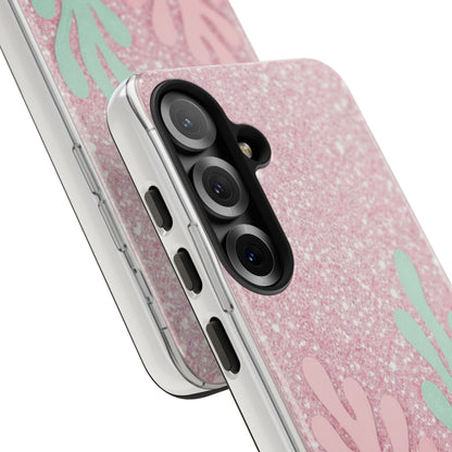 Pink Glitter Seaweed Tough Case - Sparkle Protective Phone Cover