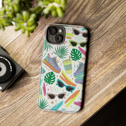 Tough Cases — Colorful Retro Sneakers & Sunglasses Phone Case