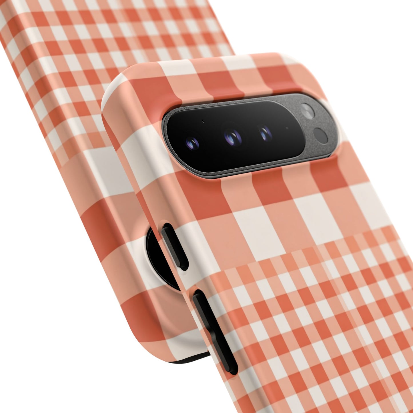 Buffalo Check Tough Phone Case — Orange Gingham Protective Cover