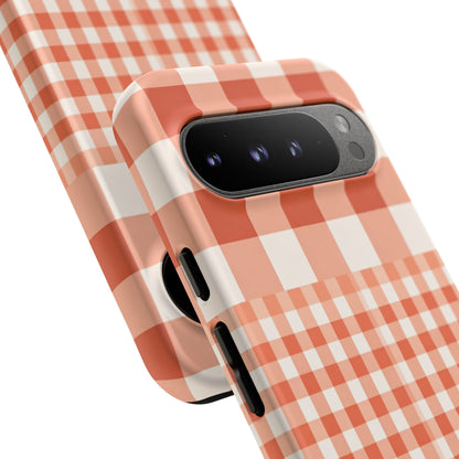 Buffalo Check Tough Phone Case — Orange Gingham Protective Cover