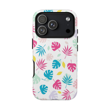 Tropical Leaf Phone Case — Colorful Pastel Monstera & Palm iPhone Case