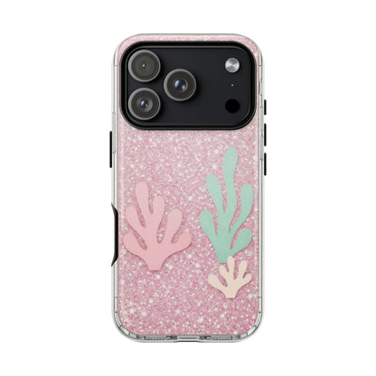 Pink Glitter Seaweed Tough Case - Sparkle Protective Phone Cover