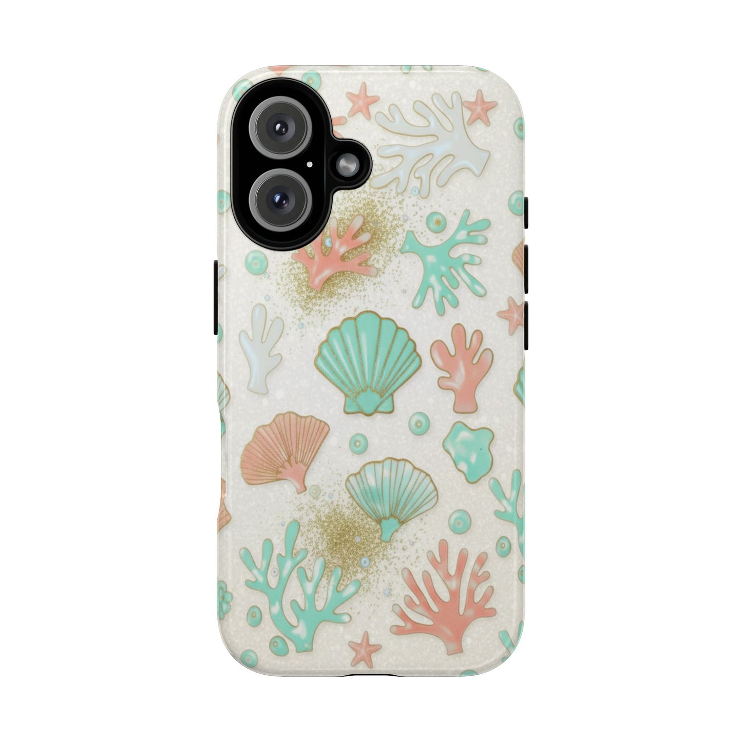 Seashell Coral Phone Case — Pastel Beach Shells Protective Tough Case