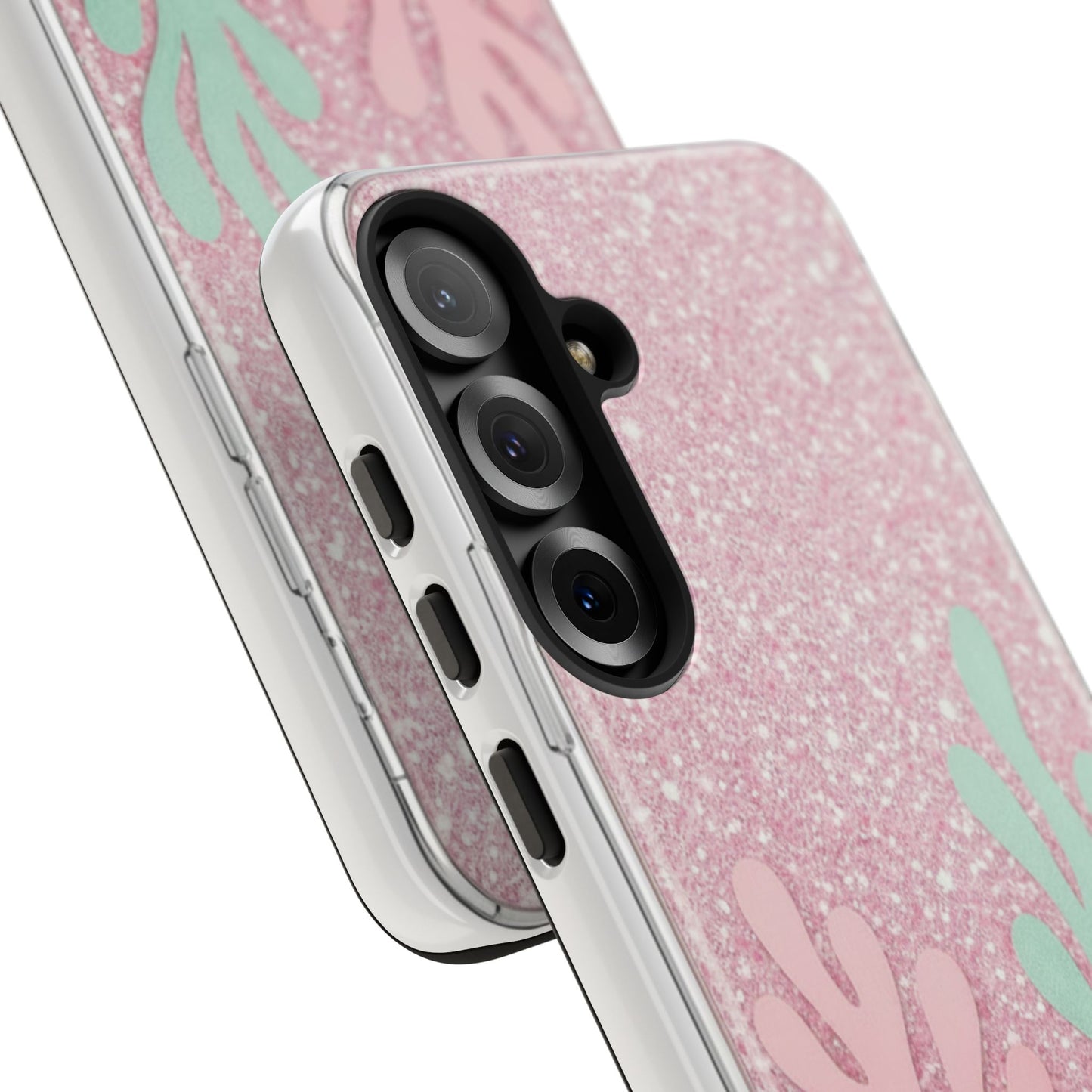 Pink Glitter Seaweed Tough Case - Sparkle Protective Phone Cover