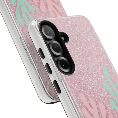 Pink Glitter Seaweed Tough Case - Sparkle Protective Phone Cover